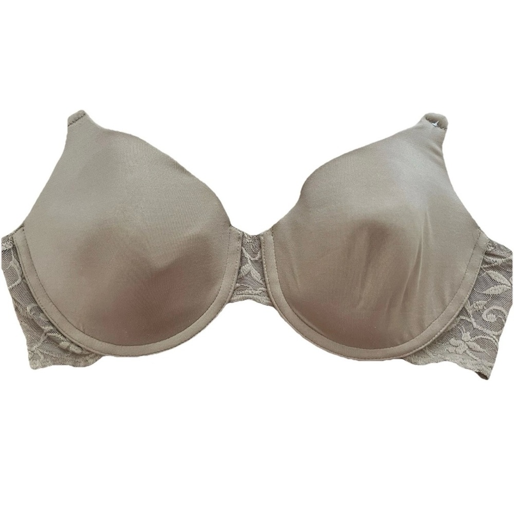 Wacoal Bra 34D Tan Taupe Lace Underwire Lined‎ Adjustable Straps Back Closure